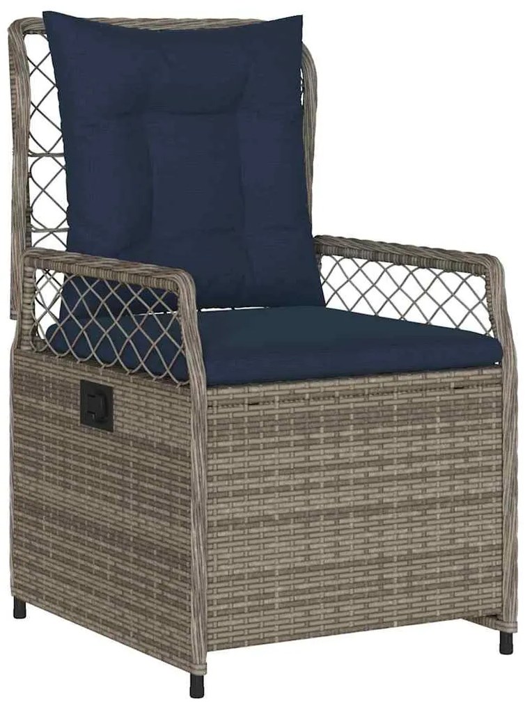 Conjunto de Jantar de Jardim de 5 Peças em Rattan Poly Cinza