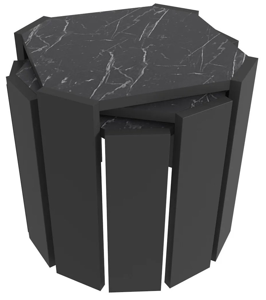 Mesa de Centro Lori – Preto Mármore – 44,5 x 41 x 44,5 cm