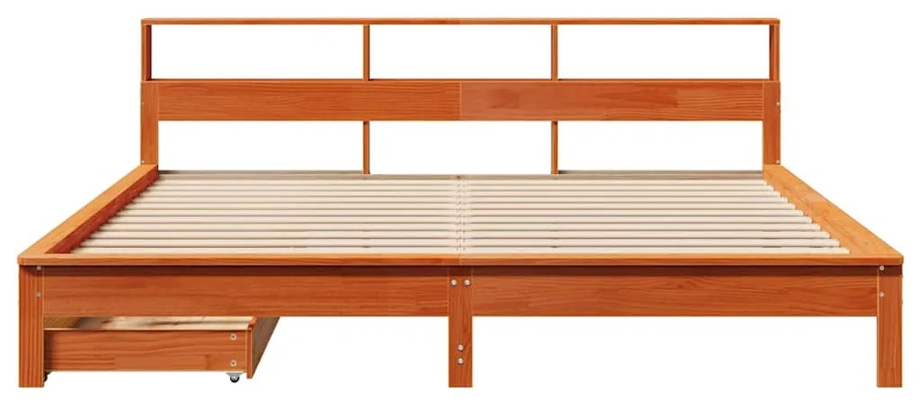 Cama com estante sem colchão 200x200 cm pinho maciço