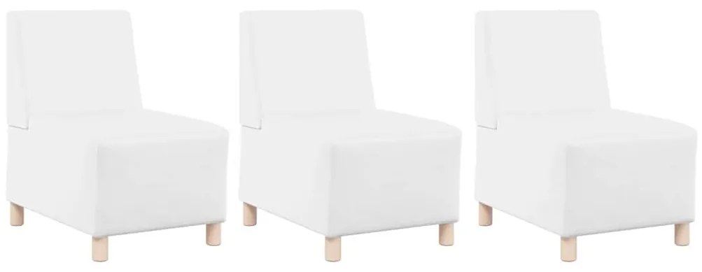 Cadeiras de Sofá 3 pcs Branco 55 x 74 x 82 cm Couro sintético
