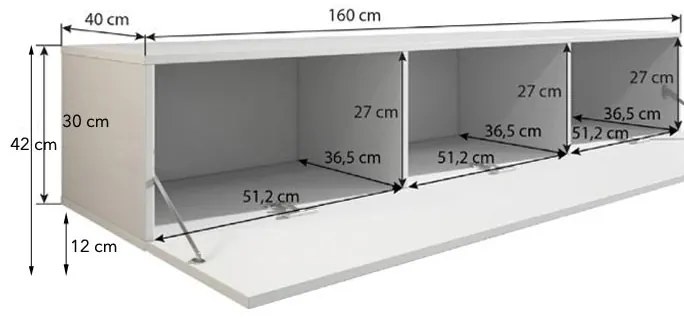 Mueble TV modelo Leiko H2 (160x42cm) color negro y blanco con patas de