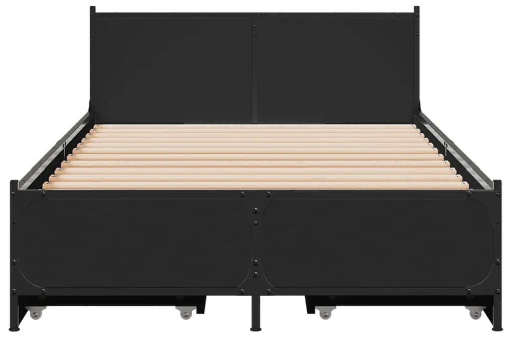 Estrutura cama c/ gavetas 75x190 cm derivados de madeira preto