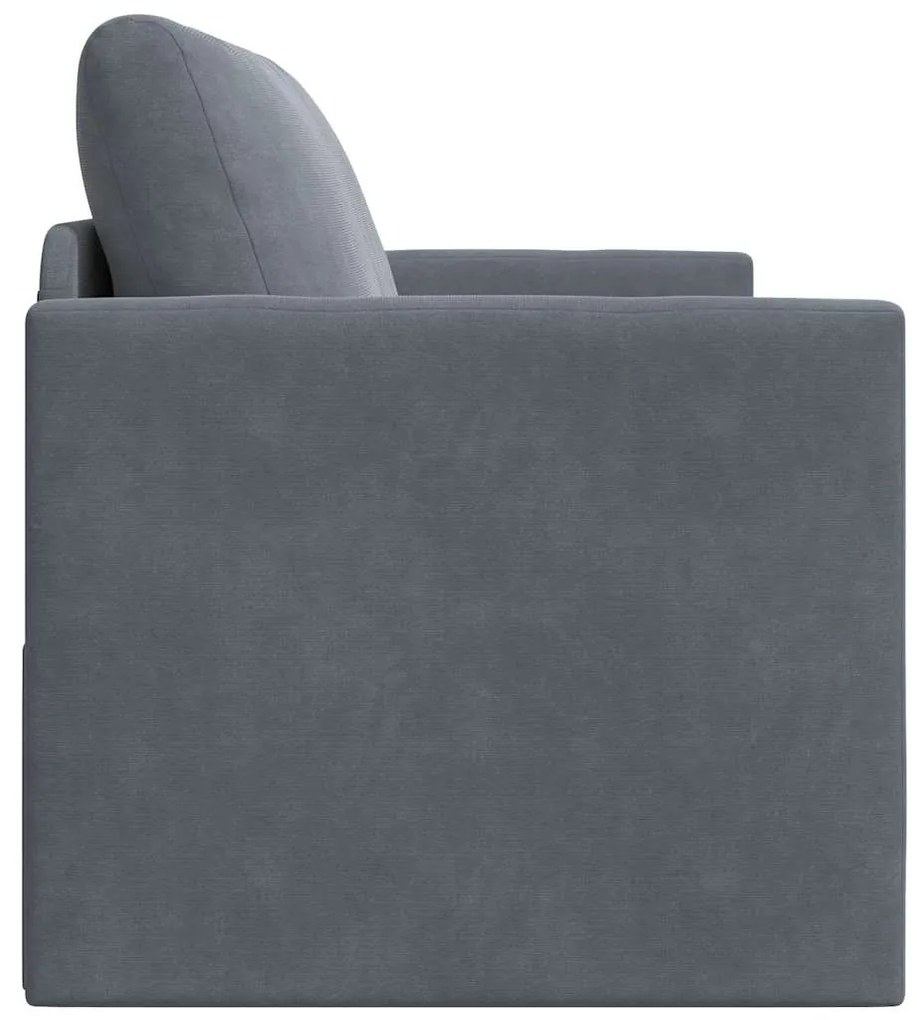 Sofá cama de chão 2 em 1 Cinza Escuro 124x204x61 cm Veludo
