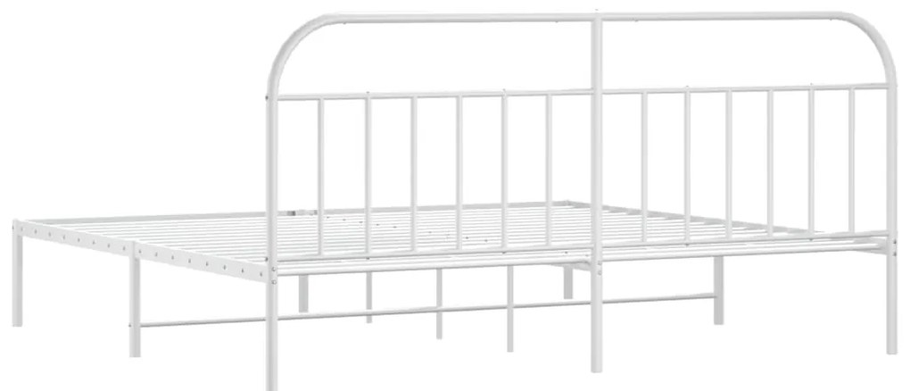 Estrutura de cama com cabeceira 200x200 cm metal branco