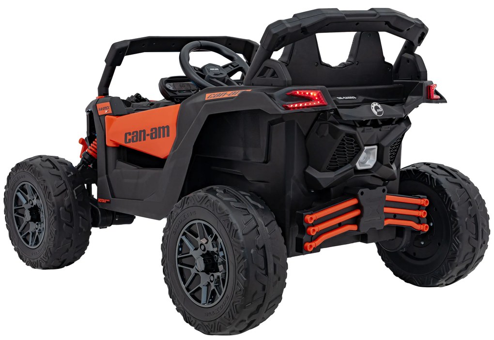 Buggy elétrico para Crianças ATV CAN-AM Maverick 24V 4x4 Rodas Espuma EVA, Assentos couro ecológico Laranja