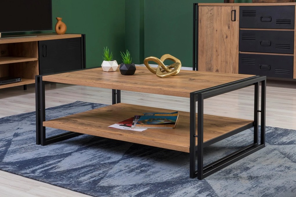 Conjunto de Mobiliário de Sala Cosmo – Pinho Atlântico Preto – TV: 180