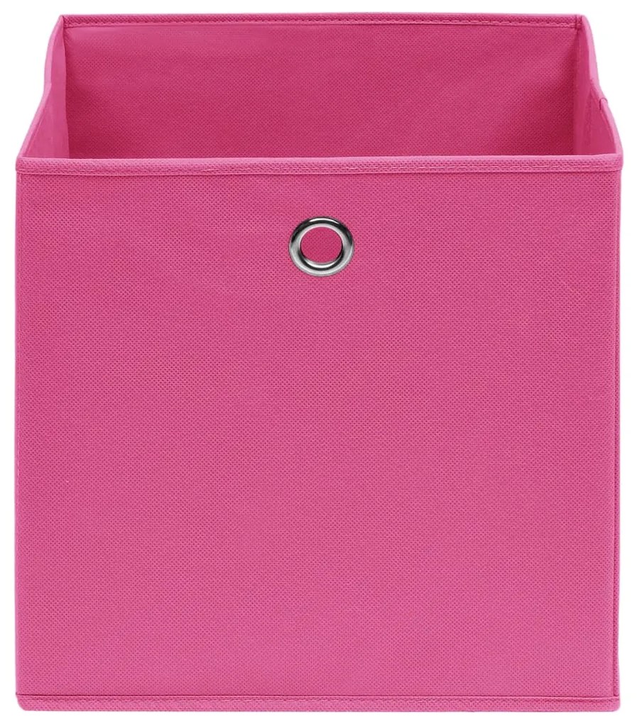 Caixas de arrumação 4 pcs 32x32x32 cm tecido rosa