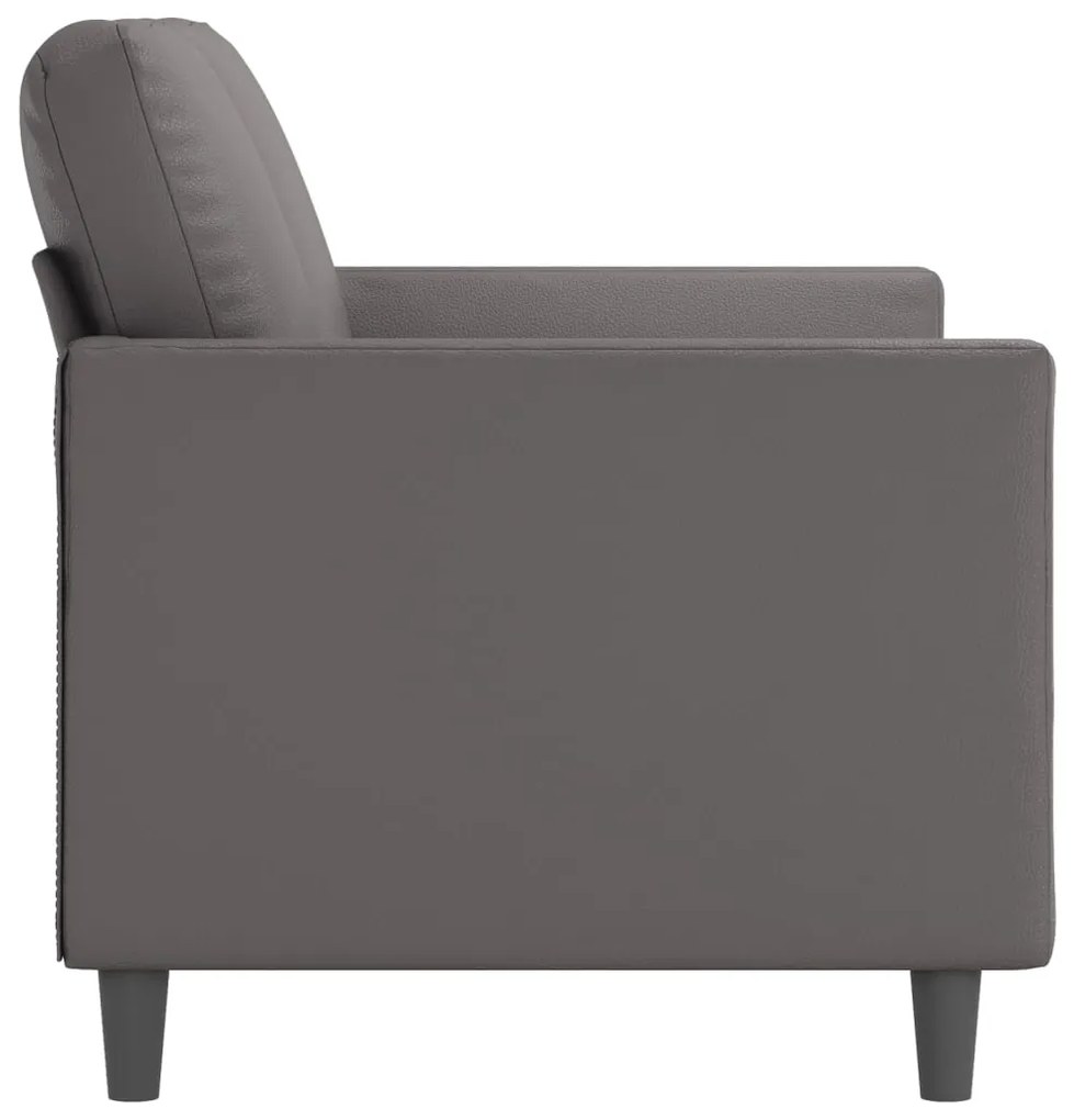 Sofá de 2 lugares 120 cm couro artificial cinza