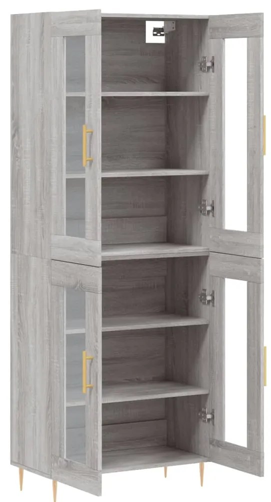 Armário alto 69,5x34x180 cm derivados de madeira sonoma cinza