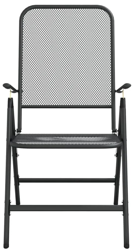 9 pcs conjunto de jantar para jardim rede de metal antracite