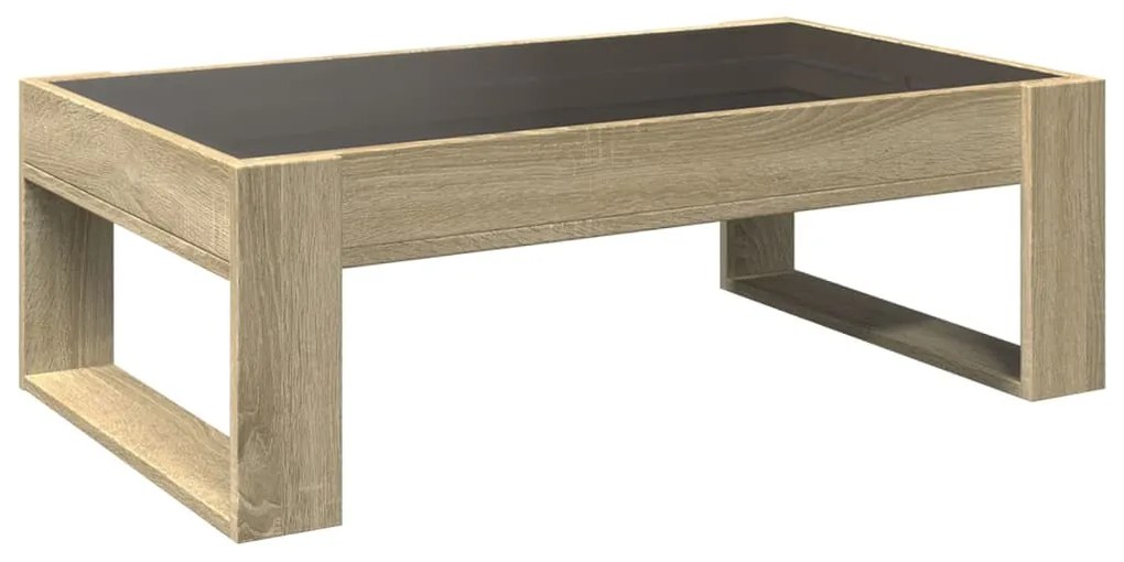Mesa de centro luzes LED Infinity 90x53x30 cm carvalho sonoma