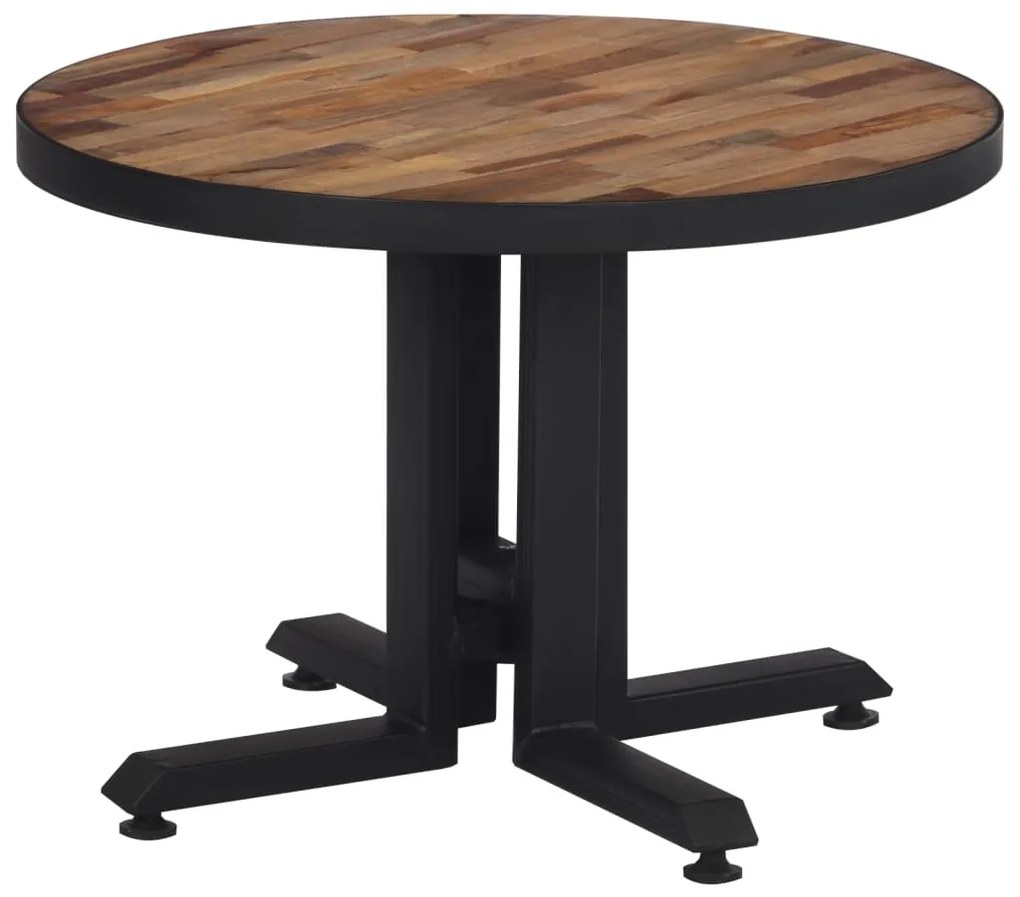 Mesa de centro redonda Ø55x40 cm teca recuperada maciça