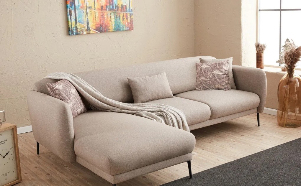 Sofá-Cama de Canto Venus – Creme – 265x80x163 cm