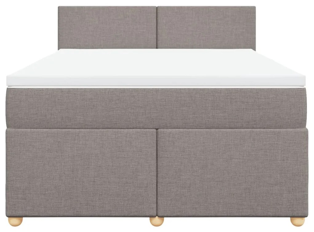 Cama com molas/colchão 140x200 cm tecido castanho-acinzentado