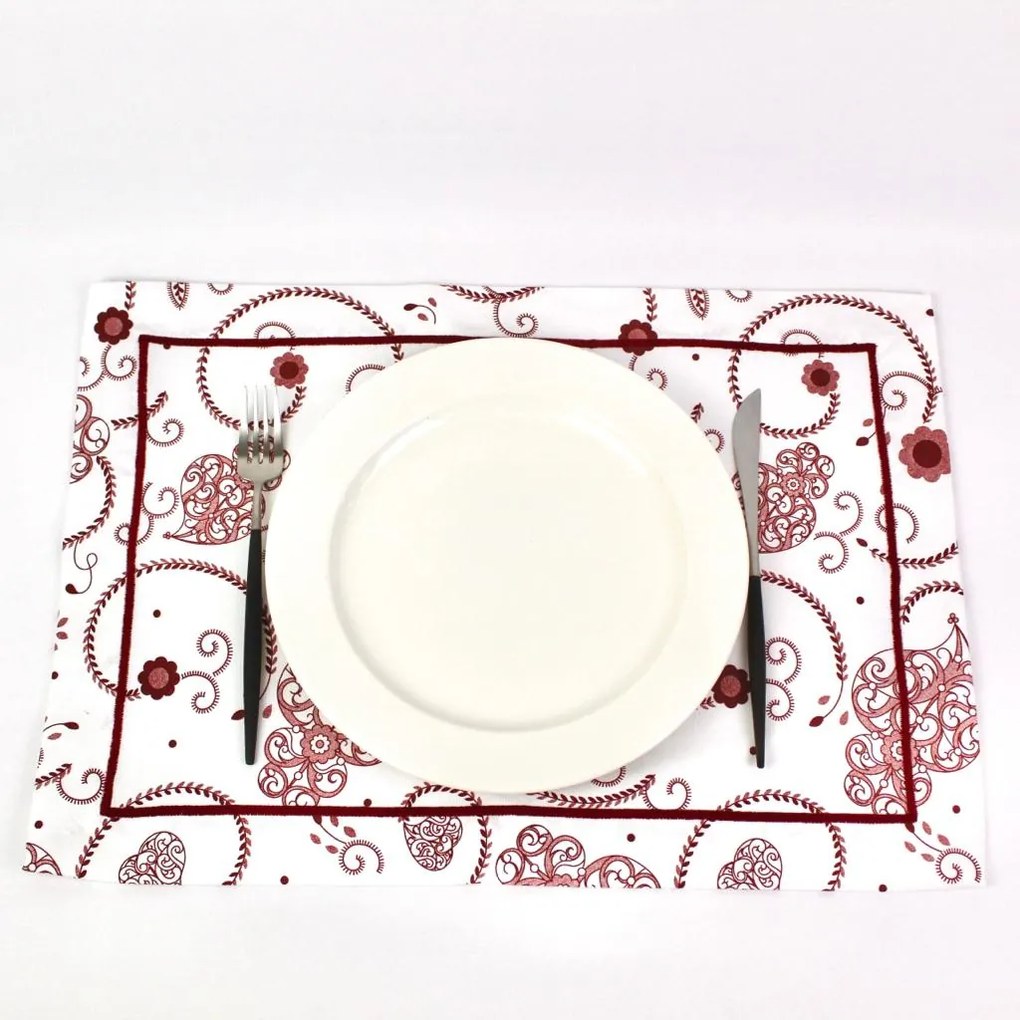 Individual Guardanapo e Caminho de Mesa Viana Red Rolinho