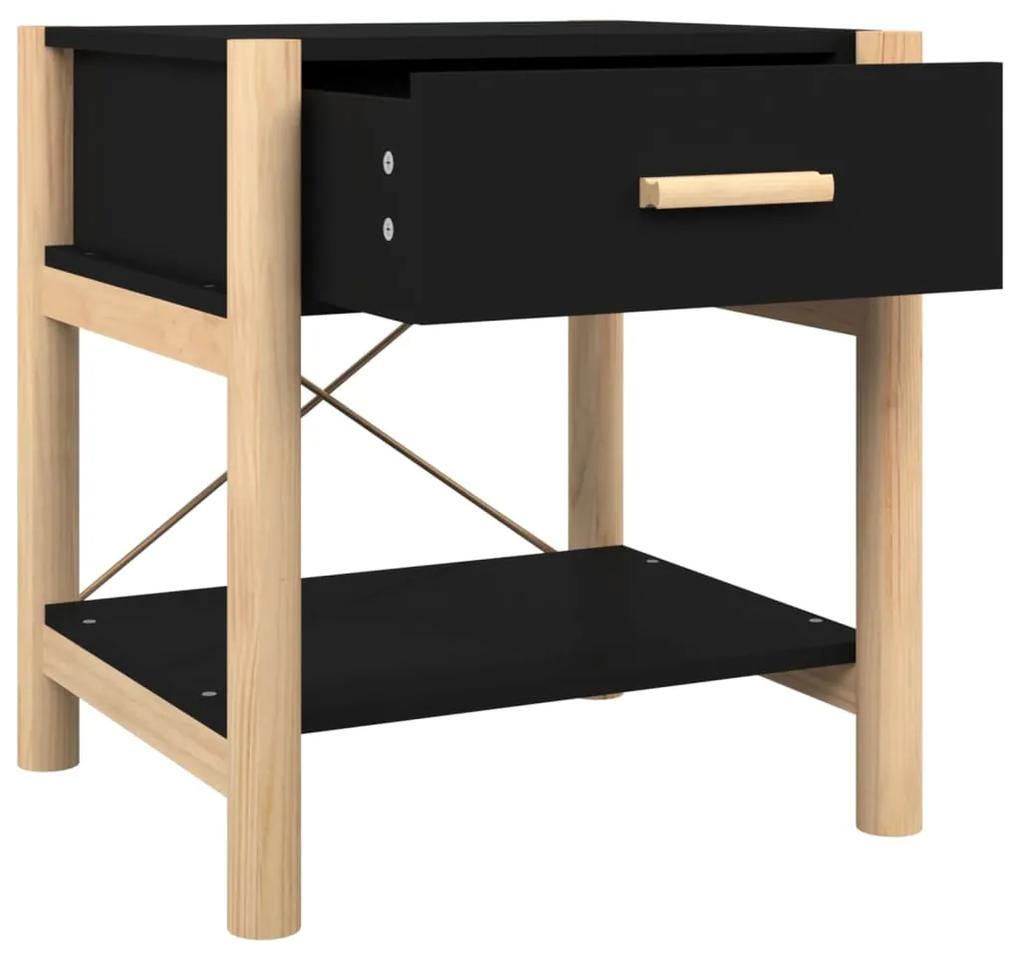 Mesas de cabeceira 2 pcs 42x38x45cm derivados de madeira preto