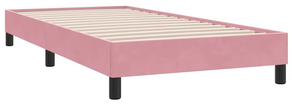 Box Cama de primavera sem Colchão Rosa 80x210 cm Veludo