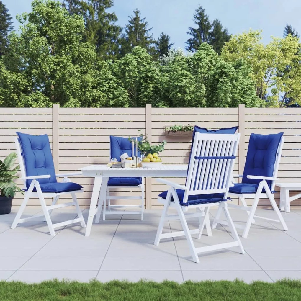 vidaXL Almofadões para cadeiras altas de jardim 4 pcs tecido azul real