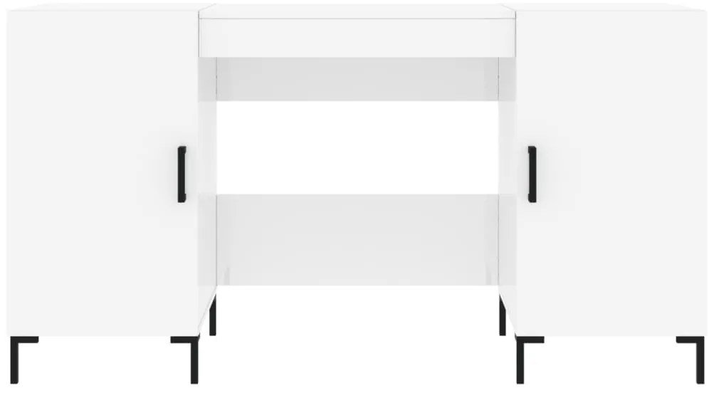 Secretária 140x50x75 cm derivados de madeira branco brilhante