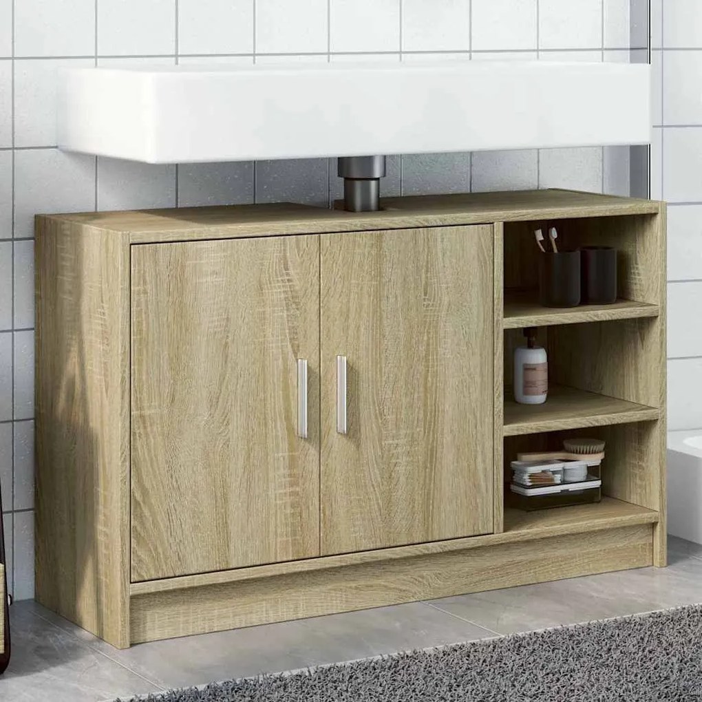 vidaXL Armário de lavatório 90x29x55 cm deriv. madeira carvalho sonoma