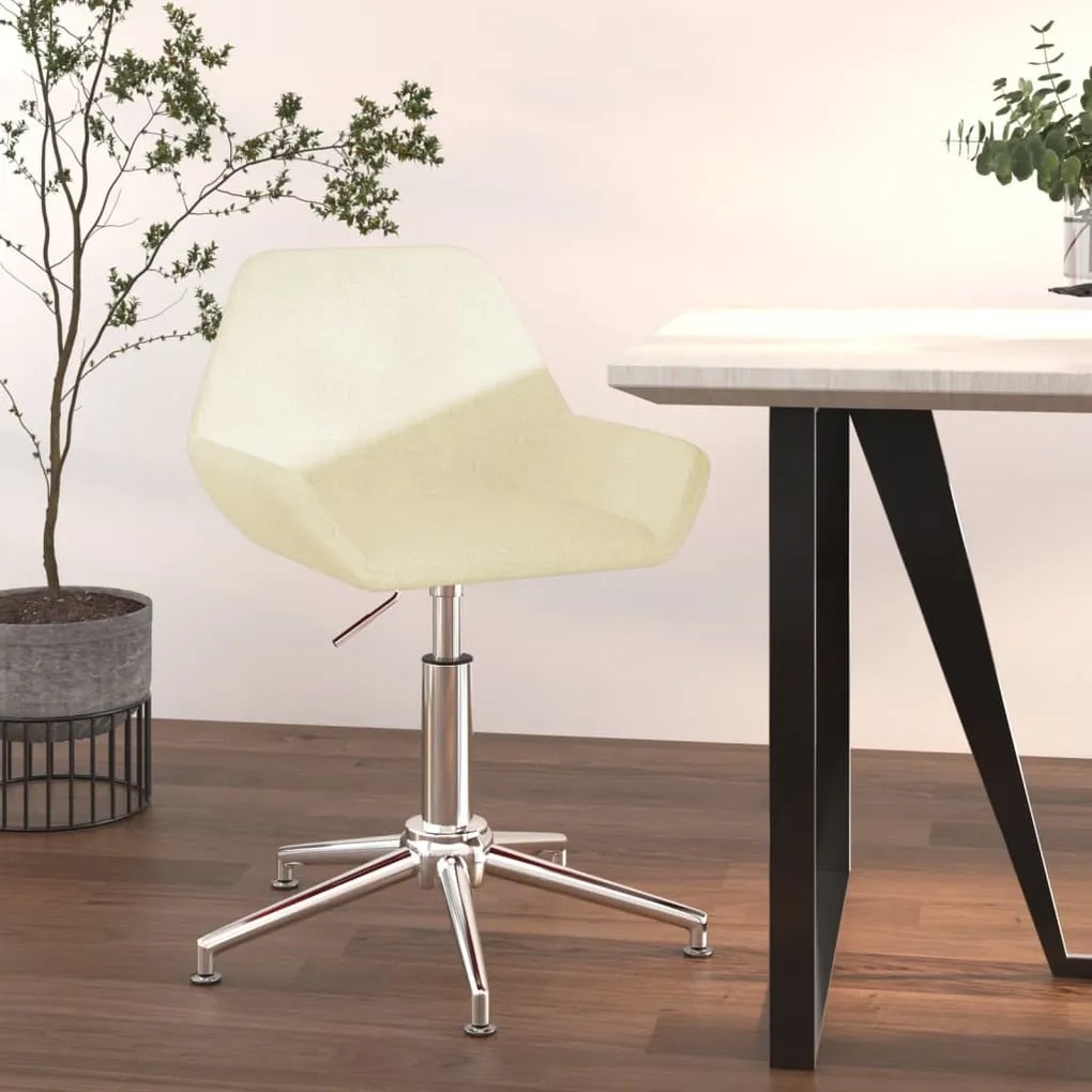 vidaXL Cadeira de escritório giratória tecido cor creme