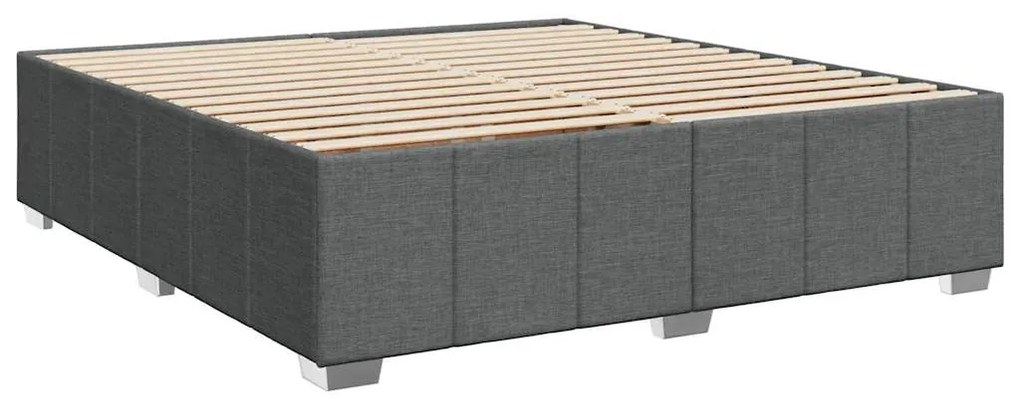 Cama com molas/colchão 200x200 cm tecido cinzento-escuro