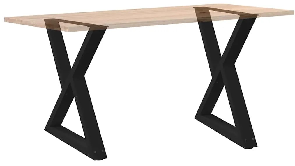 Pés para mesa de jantar 2 peças preto 80x(72-73,3) cm aço