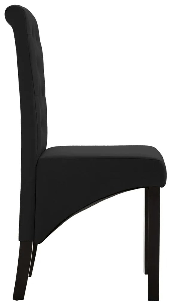 Cadeiras de jantar 2 pcs tecido preto