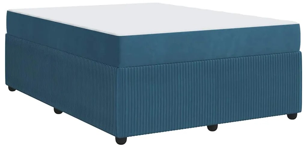 Estrutura de cama com colchão Outros Azul 140 x 200 cm Veludo