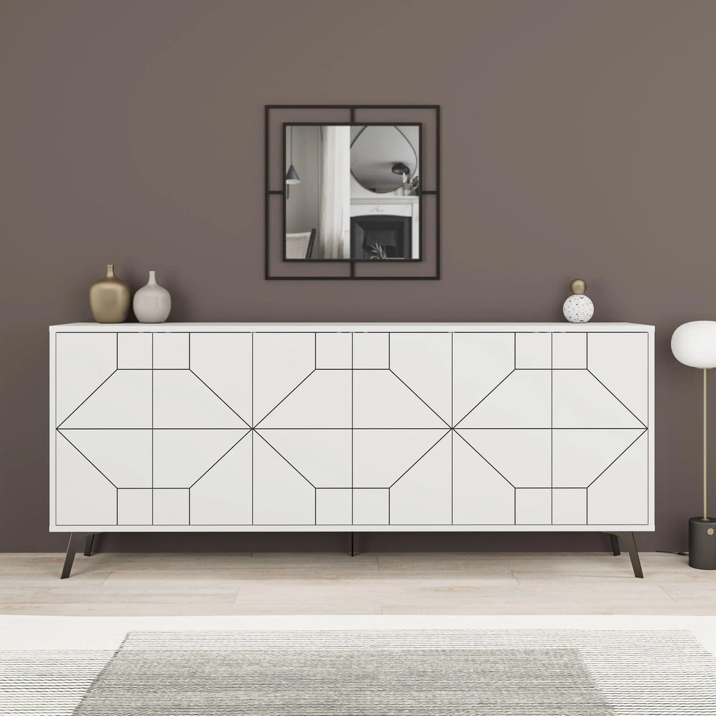 Aparador "Dune" - 184x77.4x35 cm - Branco - Design Moderno