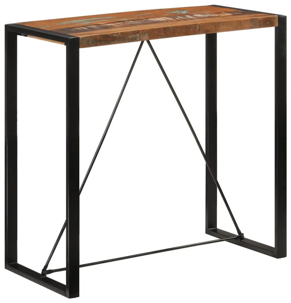 Mesa de bar 110x55x110 cm madeira recuperada maciça