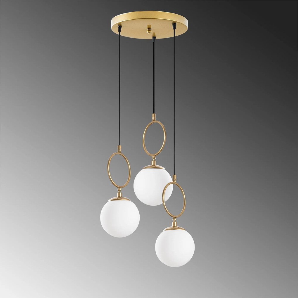 Candeeiro Chandelier Ring – Dourado – 45 cm x 185 cm