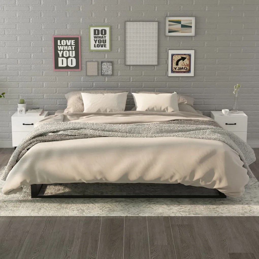 vidaXL Mesas de cabeceira 2 pcs 40x35x47,5 cm cor branco