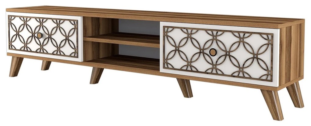 Móvel TV Class – Nogueira e Branco – 180 cm x 44 cm x 35 cm
