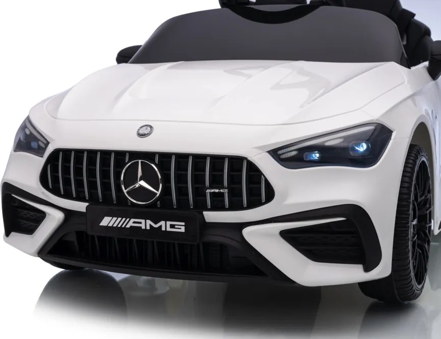 Carro elétrico para crianças AMG CLE 53 12V, Pneus em borracha maciça, bancos em pele sintética Branco