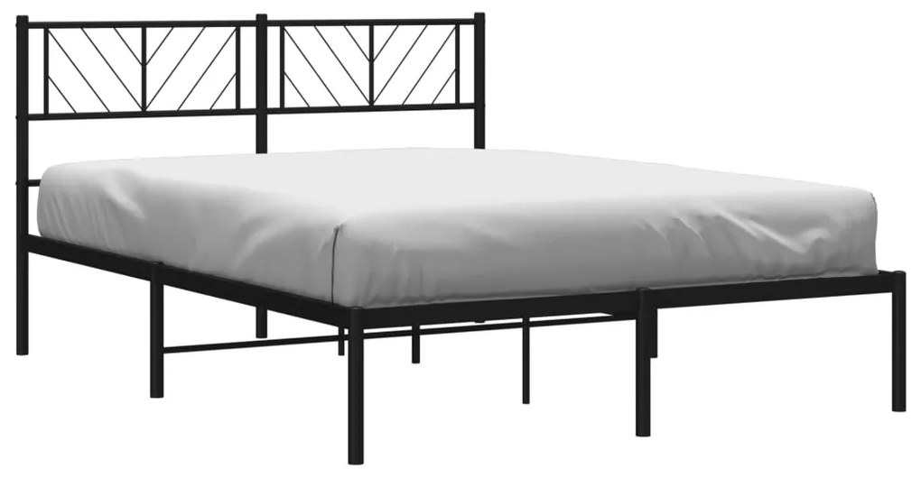 Estrutura de cama com cabeceira 140x190 cm metal preto