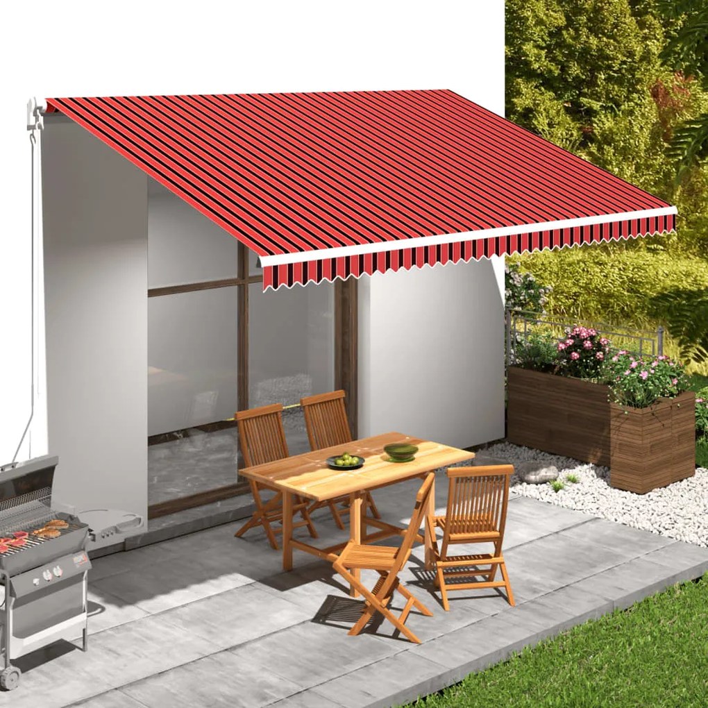vidaXL Lona para toldo 500x300 cm laranja e castanho