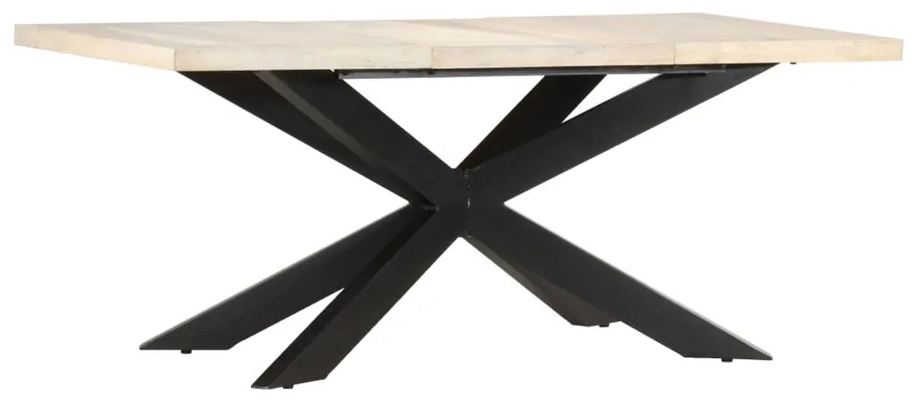 Mesa de jantar 180x90x76 cm madeira mangueira maciça branqueada