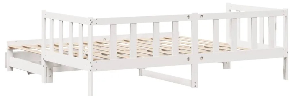 Sofá-cama com gavetão e gavetas sem colchão 90x200 cm branco