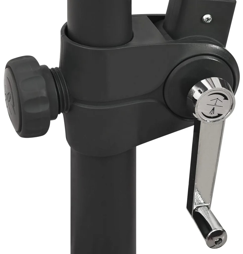 Guarda-sol jardim cantilever c/ poste e luzes LED 300 cm preto