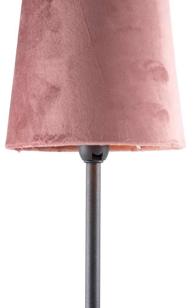 Moderne tafellamp zwart met roze kap - Lakitu Moderno