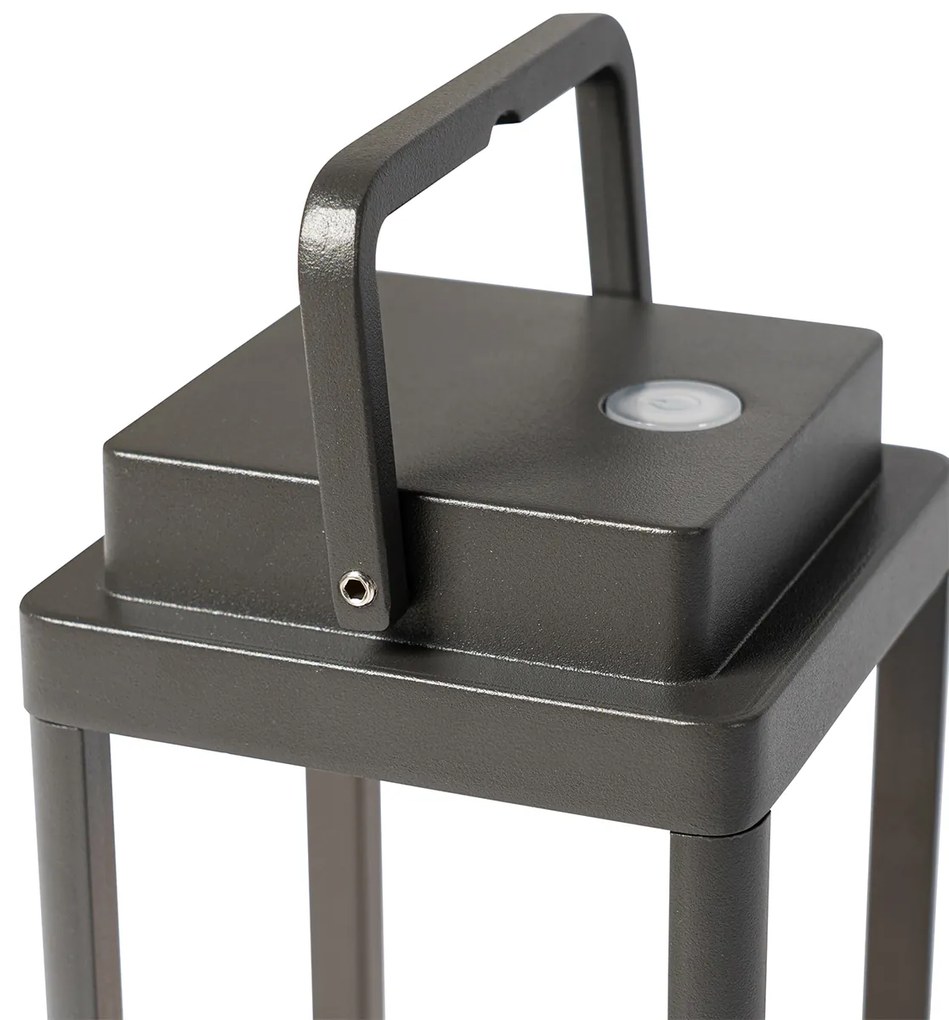 Candeeiro de mesa de exterior cinzento escuro com LED recarregável - Yara Moderno