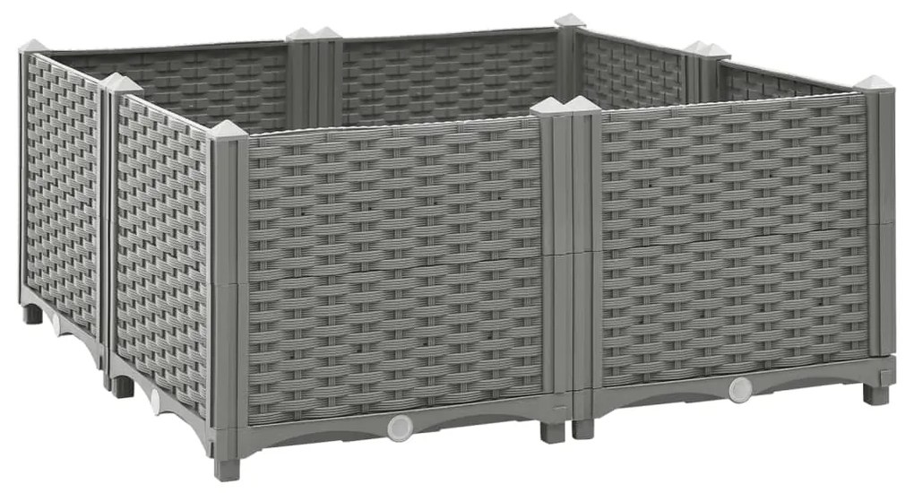 vidaXL Canteiro elevado 80x80x38 cm polipropileno
