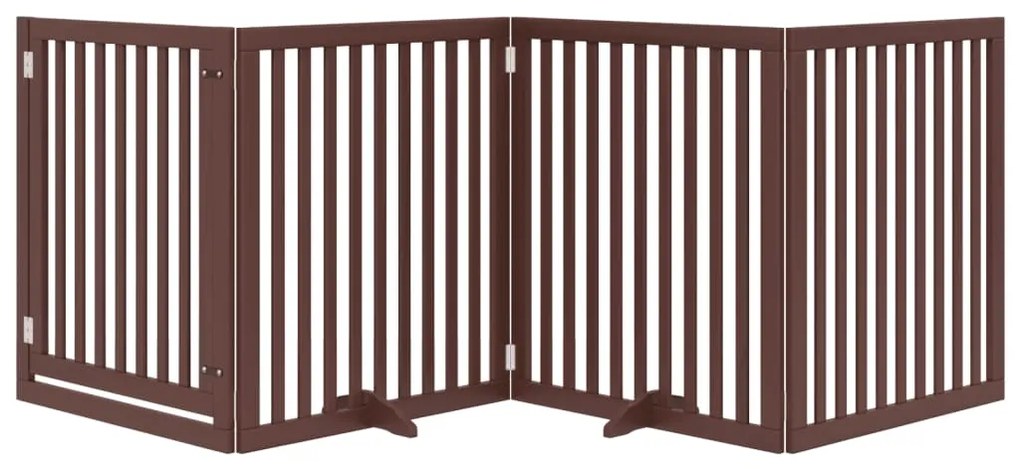 Portão p/ cães c/ porta dobrável 4 painéis 320cm álamo castanho