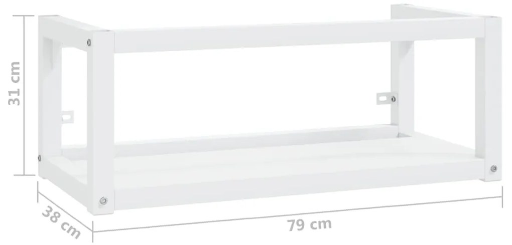 Estrutura de parede p/ lavatório ferro 79x38x31cm branco