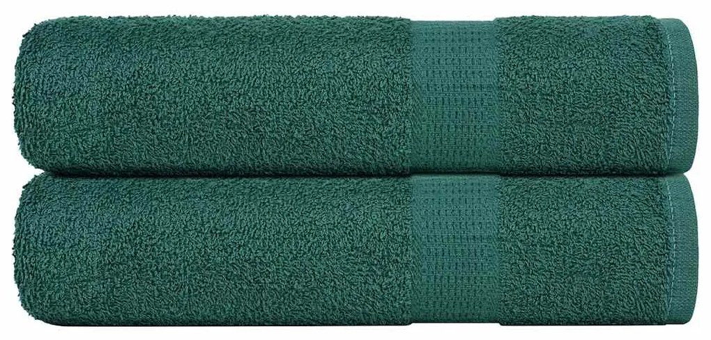 Toalhas de mãos 2 pcs 50x100 cm 360 gsm 100% algodão verde