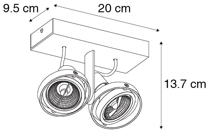 Foco moderno branco 2 luzes - Master 70