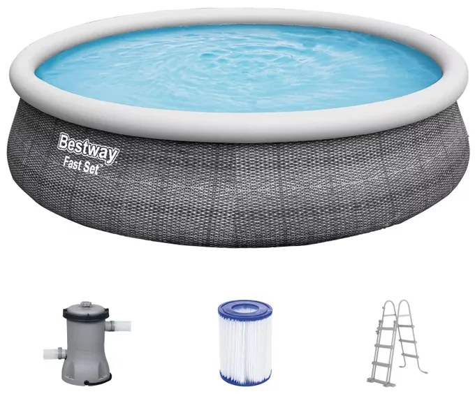 Piscina redonda Bestway Fast Set™ Ø457cm Cinzenta