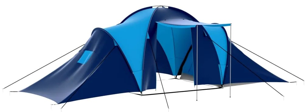 Tenda de campismo 9 pessoas tecido azul escuro e azul