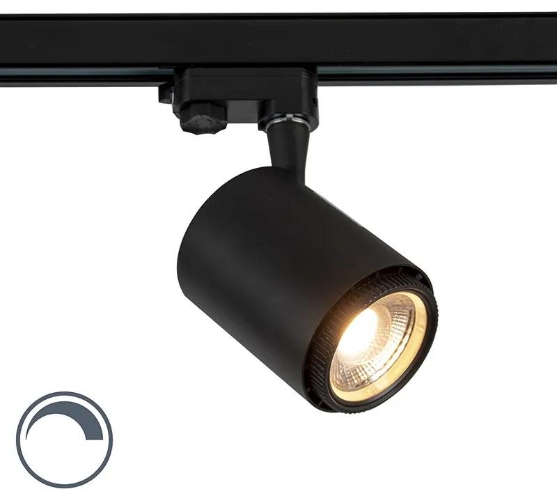 LED Trilha trifásica regulável moderna preta com feixe de luz ajustável e Kelvin 18W - Jeana Moderno